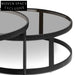 Sweeney Nested Grey Glass Coffee Table - Black Base Coffee Tables