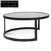 Sweeney Nested Grey Glass Coffee Table - Black Base Coffee Tables