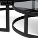 Sweeney Nested Grey Glass Coffee Table - Black Base Coffee Tables
