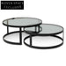 Sweeney Nested Grey Glass Coffee Table - Black Base