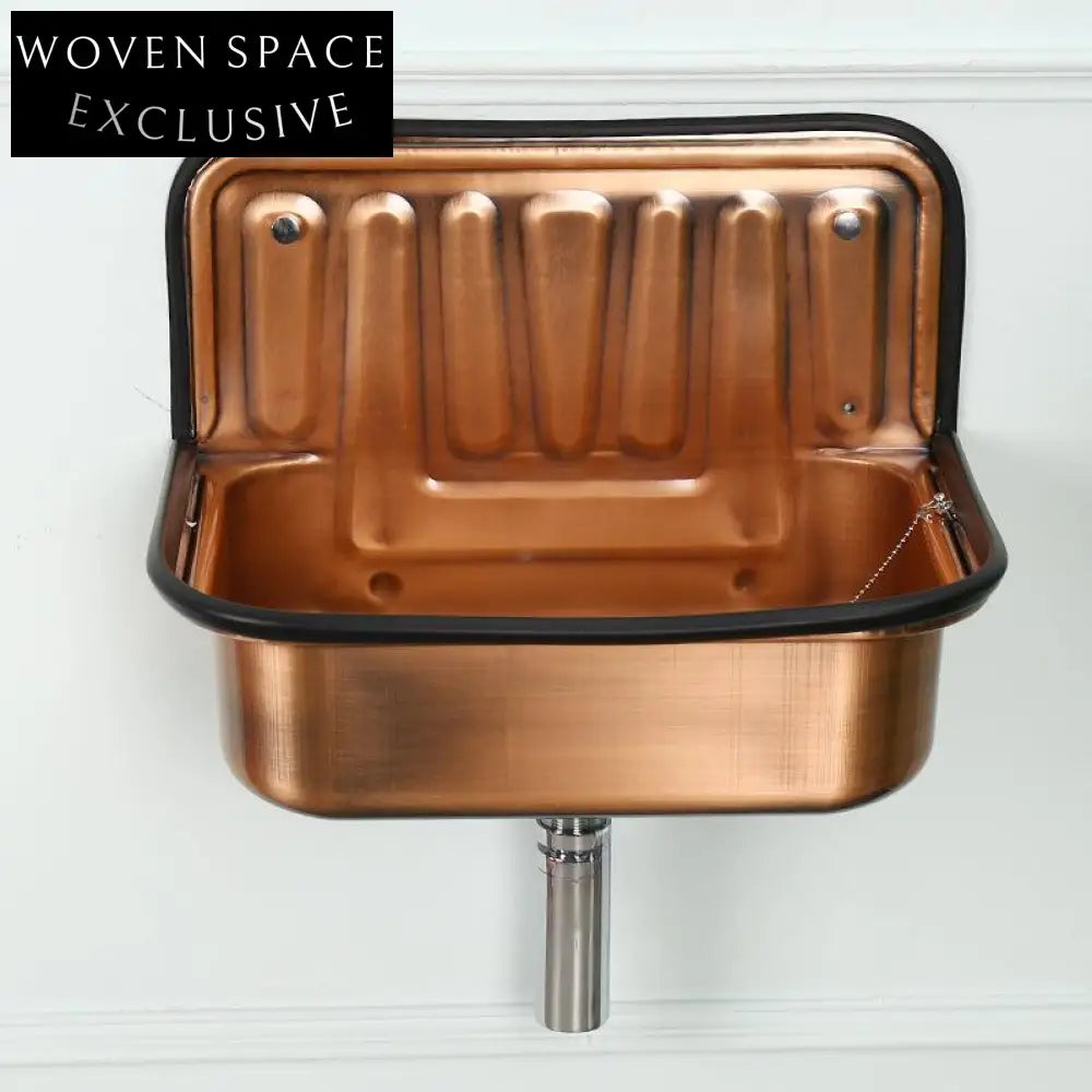 Talia Retro Red Copper Hanging Basin Nostalgic Bathroom Sink