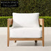 Teak Wood Outdoor Sectional Sofa with Fabric Cushions