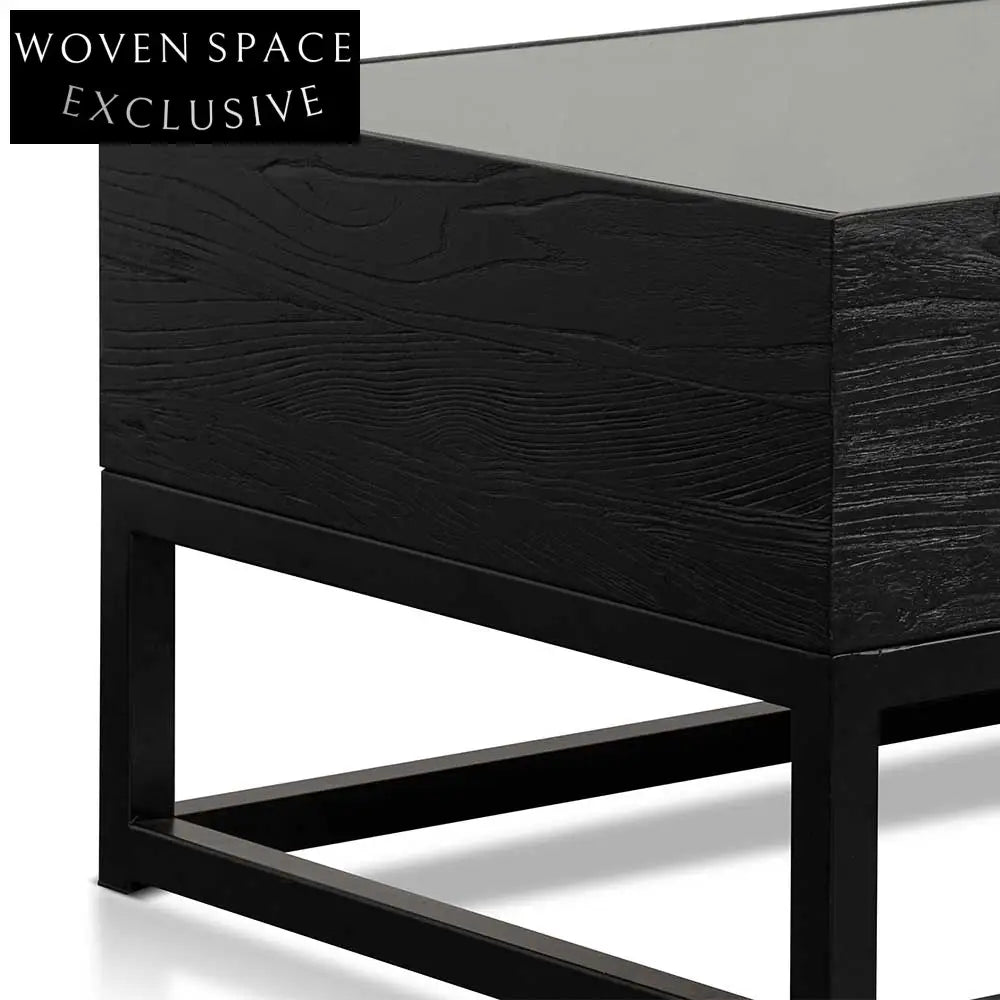 Ted 1.2m Elm Coffee Table - Full Black Coffee Tables