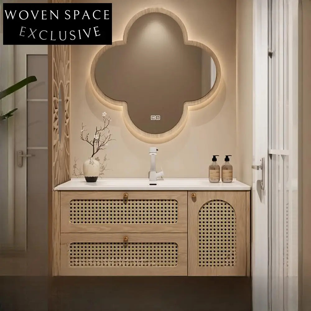 Theo Oak Bathroom Cabinet with Ceramic Basin