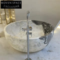 Théophile Custom Large Solid Marble Bathtub – Timeless Elegance and Luxury white1