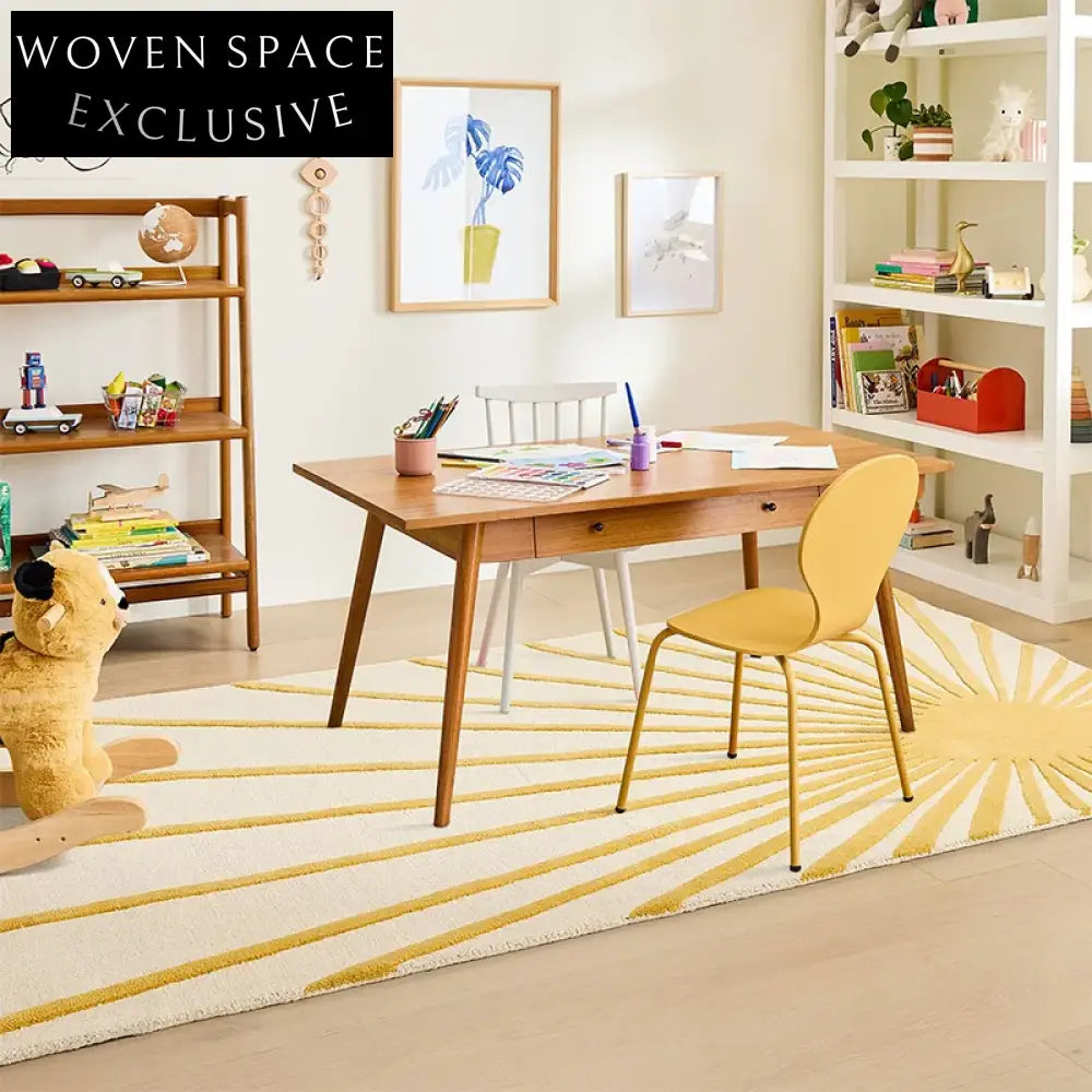 Thickened Sun Stripes Cartoon Design Children's Bedroom Study Area Rug