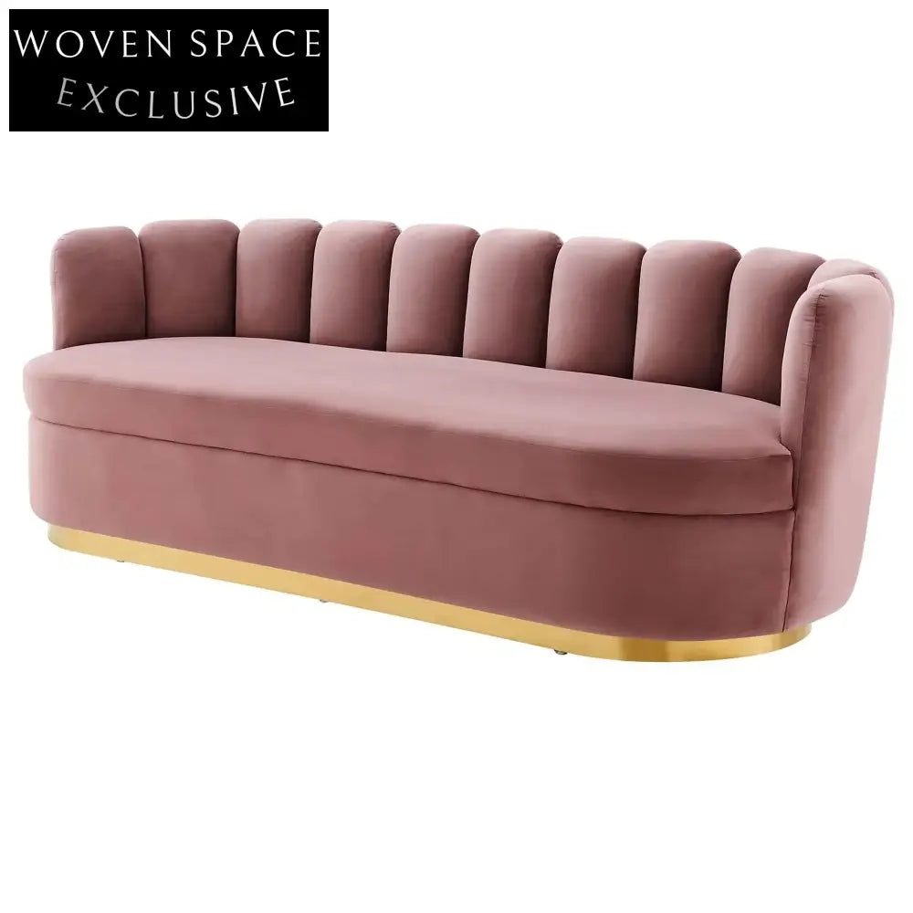 Elegant Channel Tufted Performance Velvet Sofa Couch - Modern Living Room Furniture