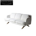 Chic White Boucle Nordic Sofa Modern Wooden Frame Living Room Furniture