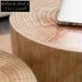 Timeless Solid Pine Wood Round Coffee Table for Living Room & Hotel
