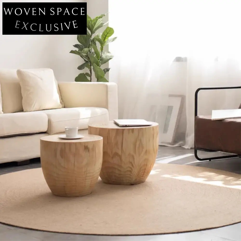 Timeless Solid Pine Wood Round Coffee Table for Living Room & Hotel