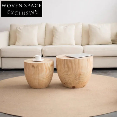 Timeless Solid Pine Wood Round Coffee Table for Living Room & Hotel