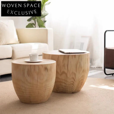 Timeless Solid Pine Wood Round Coffee Table for Living Room & Hotel