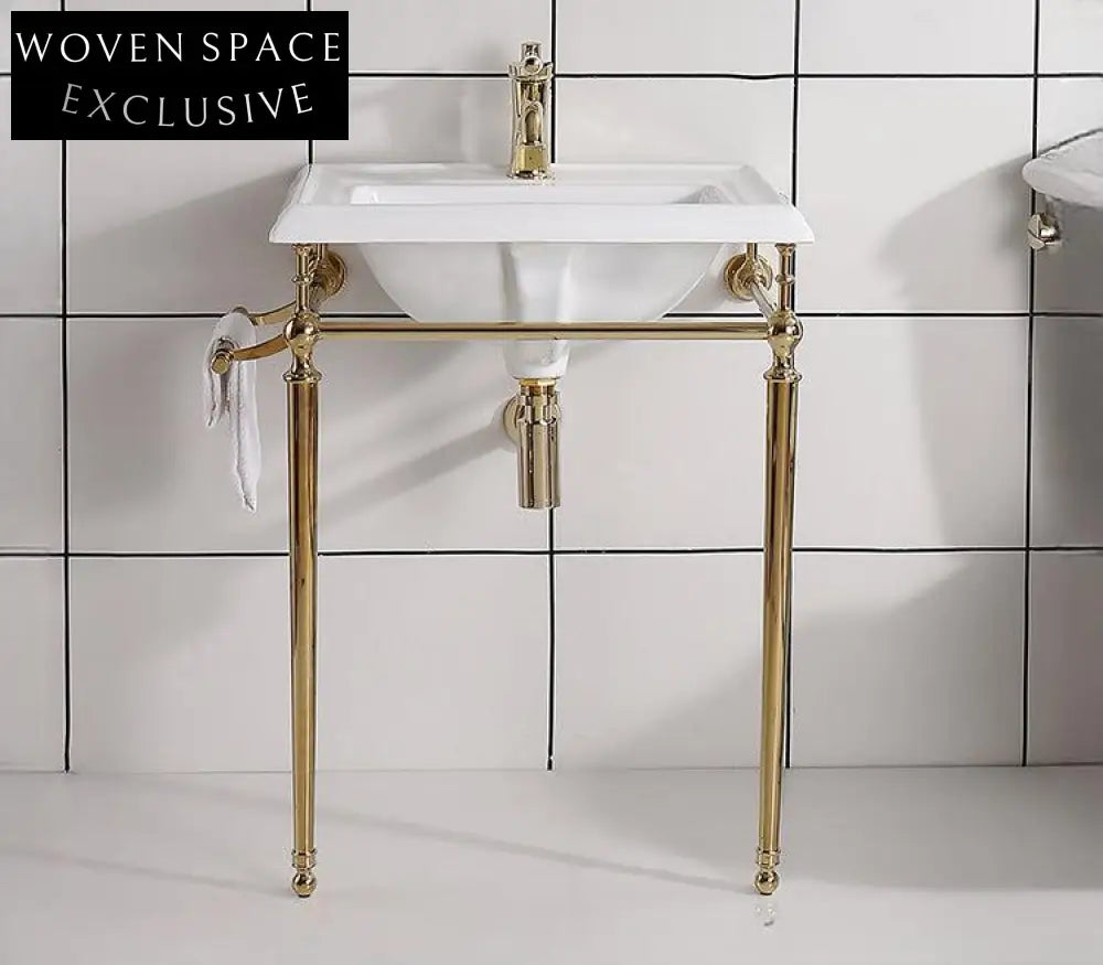 Tiziano Retro Gold Copper Bracket Integrated Basin