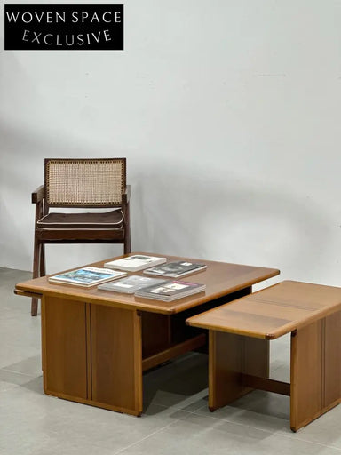 Tobia Scarpa And Afra Scarpa Coffee Table With Side Tables by Maxalto