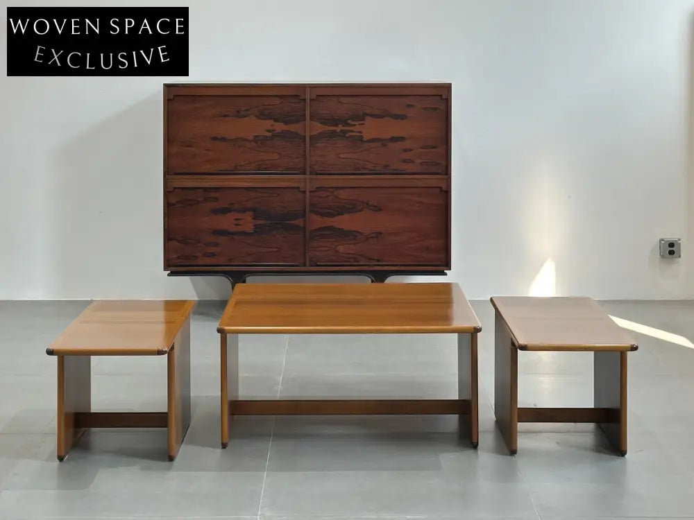 Tobia Scarpa And Afra Scarpa Coffee Table With Side Tables by Maxalto