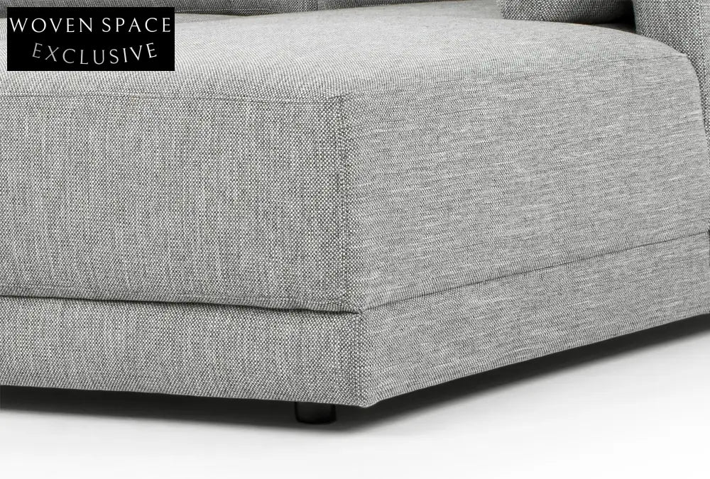 Troy 3 Seater Right Chaise Fabric Sofa - Graphite Grey Chaise Sofa