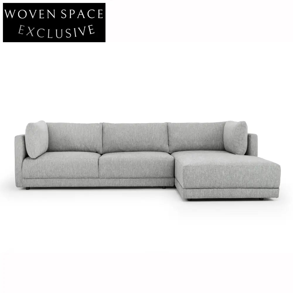 Troy 3 Seater Right Chaise Fabric Sofa - Graphite Grey Chaise Sofa