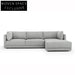 Troy 3 Seater Right Chaise Fabric Sofa - Graphite Grey Chaise Sofa
