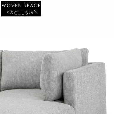 Troy 3 Seater Right Chaise Fabric Sofa - Graphite Grey Chaise Sofa