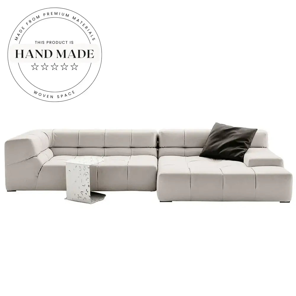 Tufted Italian Modern Modular Sectional L-Shape Fabric Convertible Recliner Sofa