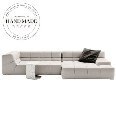 Tufted Italian Modern Modular Sectional L-Shape Fabric Convertible Recliner Sofa