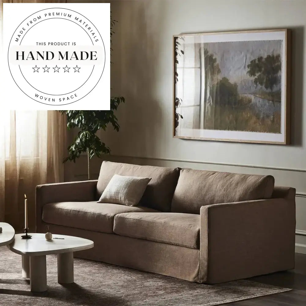 Tufted Linen Fabric Modern Villa Resort Living Room Sofa Set