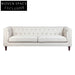 Tuxedo 3 Seater Tufted Sofa - Natural Linen