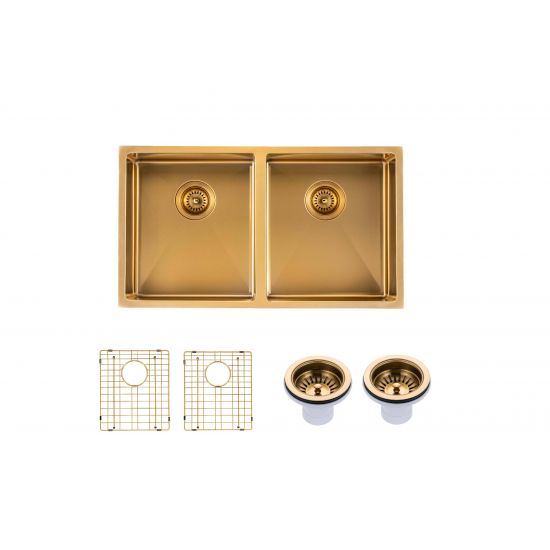 770x450x215mm 1.2mm Handmade Top/Undermount Double Bowls Kitchen Sink