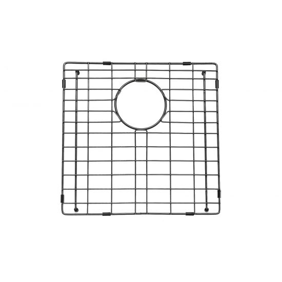 Round Corner Stainless Steel Gun Metal Grey PVD Coating Single Bowl Kitchen Sink(with Bottom Tray) 440*440*205mm