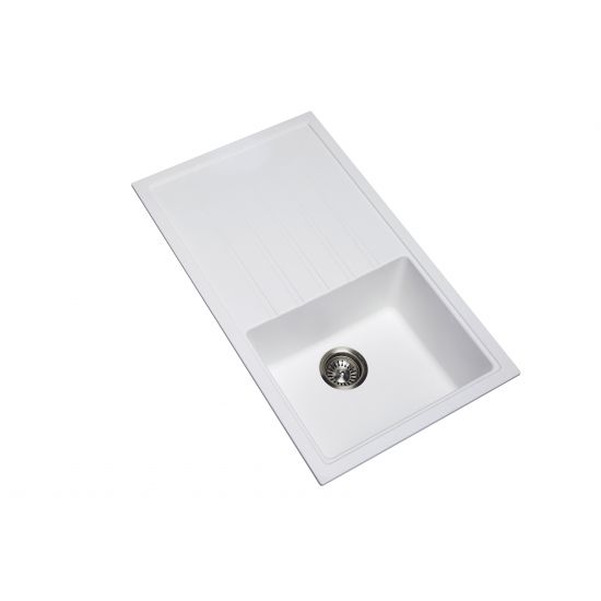 860 x 500 x 205mm Carysil Concrete Single Bowl With Drainer Board Granite Kitchen Sink Top/Flush/Under Mount