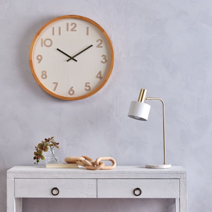 Amalfi Leonard Wall Clock Natural & White