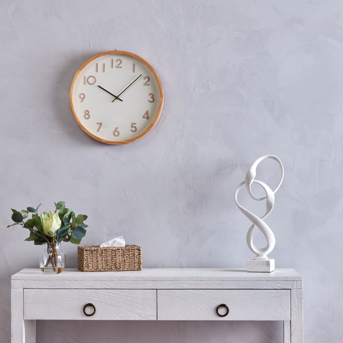 Amalfi Leonard Wall Clock Natural & White