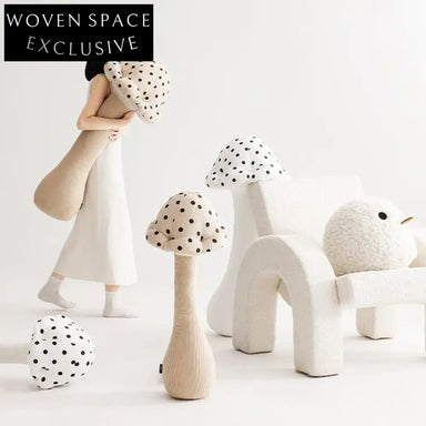 Ultra-Soft J-Shaped Long Sofa Cushion Pillow with Whimsical Mushroom Design