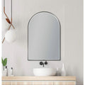 600*900mm Arch 3 Color Lighting Gun Metal Grey Aluminum Framed Front Hidden LED Mirror with Touch Sensor Switch