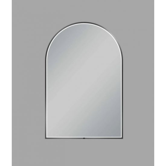 600*900mm Arch 3 Color Lighting Gun Metal Grey Aluminum Framed Front Hidden LED Mirror with Touch Sensor Switch