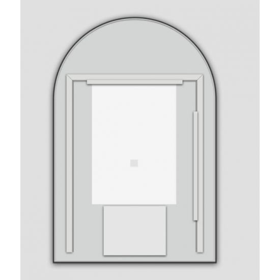 600*900mm Arch 3 Color Lighting Gun Metal Grey Aluminum Framed Front Hidden LED Mirror with Touch Sensor Switch