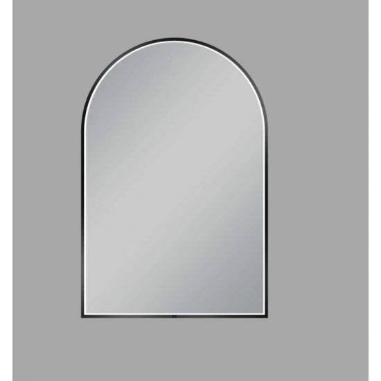 600*900mm Arch 3 Color Lighting Matte Black Aluminum Framed Front Hidden LED Mirror with Touch Sensor Switch