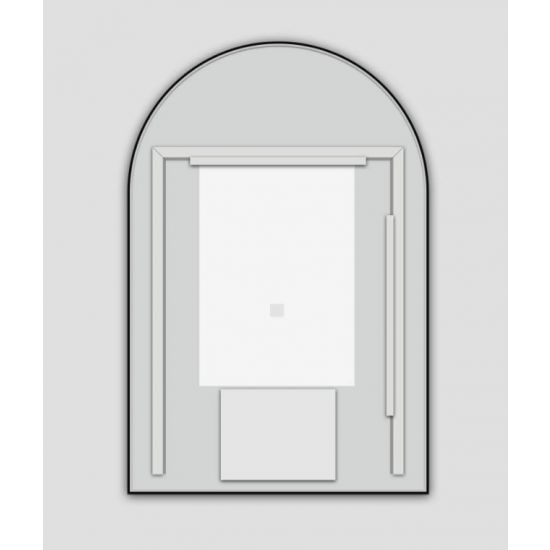 600*900mm Arch 3 Color Lighting Matte Black Aluminum Framed Front Hidden LED Mirror with Touch Sensor Switch
