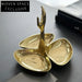 Unique Golden Brass Palm Leaf Decorative Plate for Console Table Dish