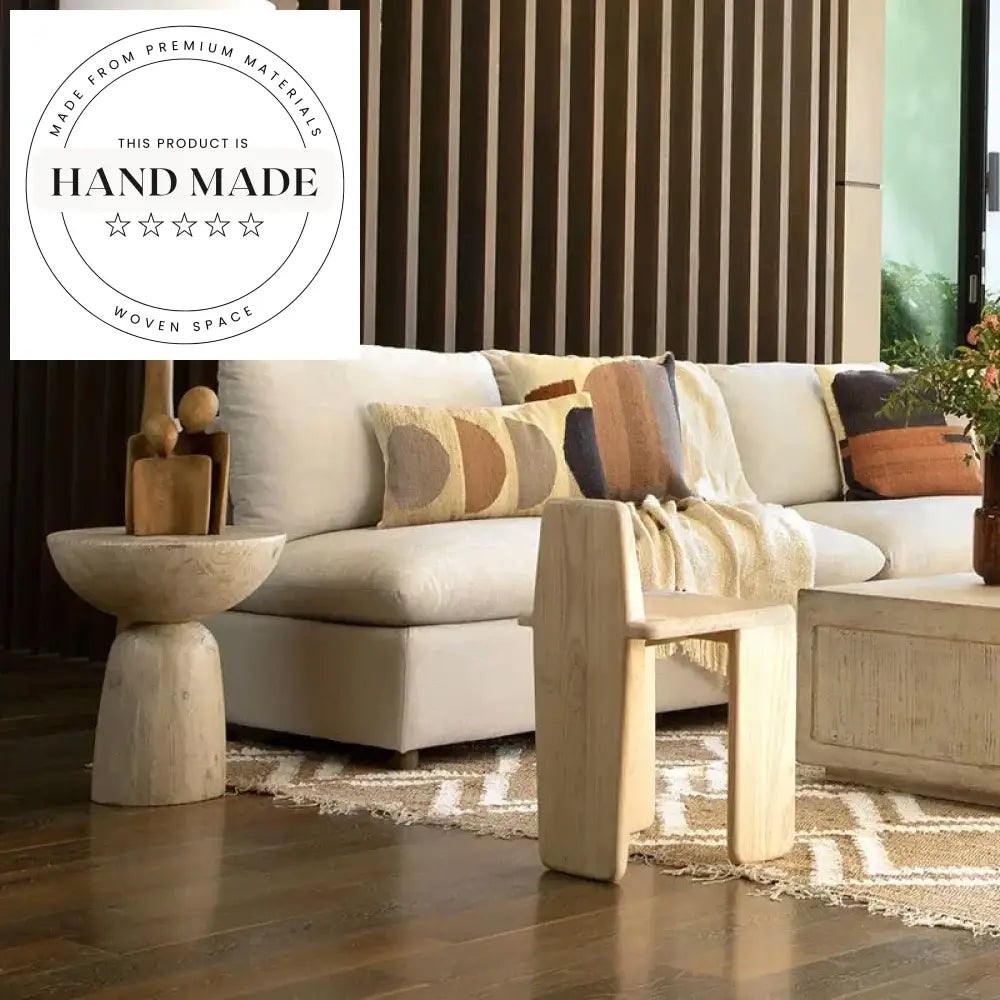 Unique Handcrafted Solid Wood Stool and Decorative Side Table