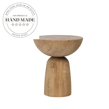 Unique Handcrafted Solid Wood Stool and Decorative Side Table