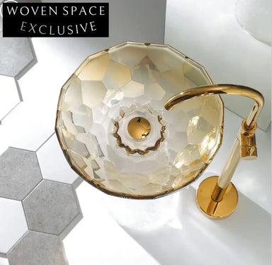 Unique Handcrafted Tempered Glass Oval Countertop Bathroom Vessel Sink