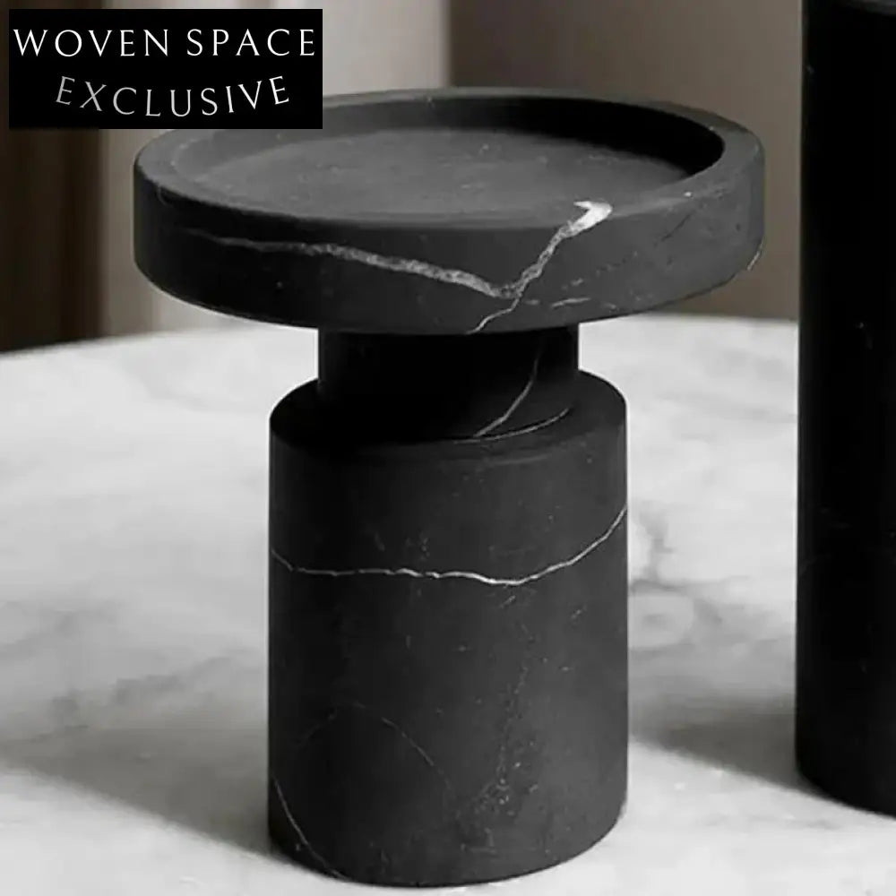 Unique Handmade Black Marble Candlestick Holder for Elegant Home Decor