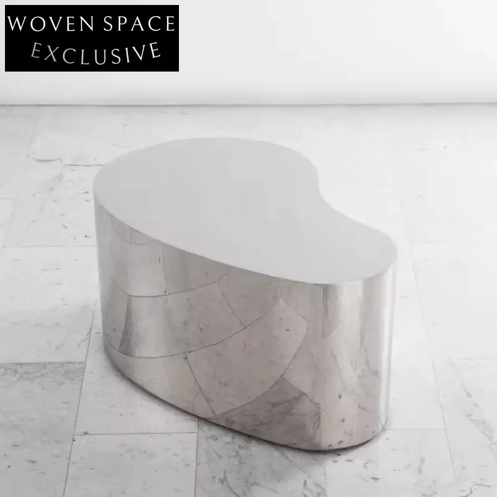 Unique Industrial Stainless Steel Irregular Metal Living Room Coffee Table