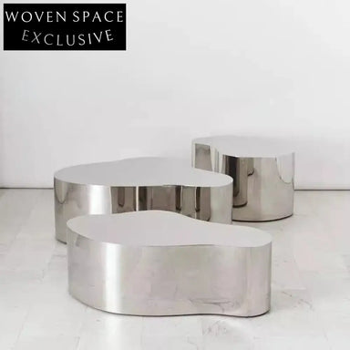 Unique Industrial Stainless Steel Irregular Metal Living Room Coffee Table