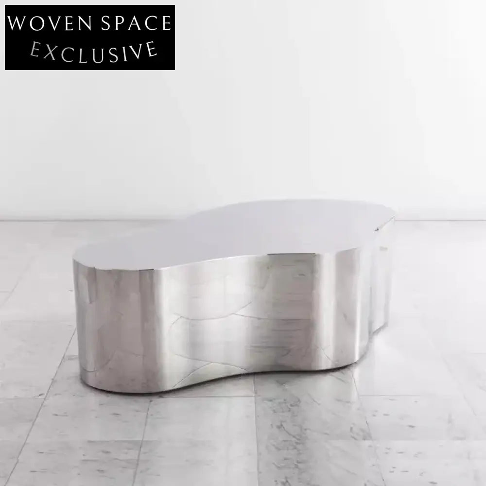 Unique Industrial Stainless Steel Irregular Metal Living Room Coffee Table