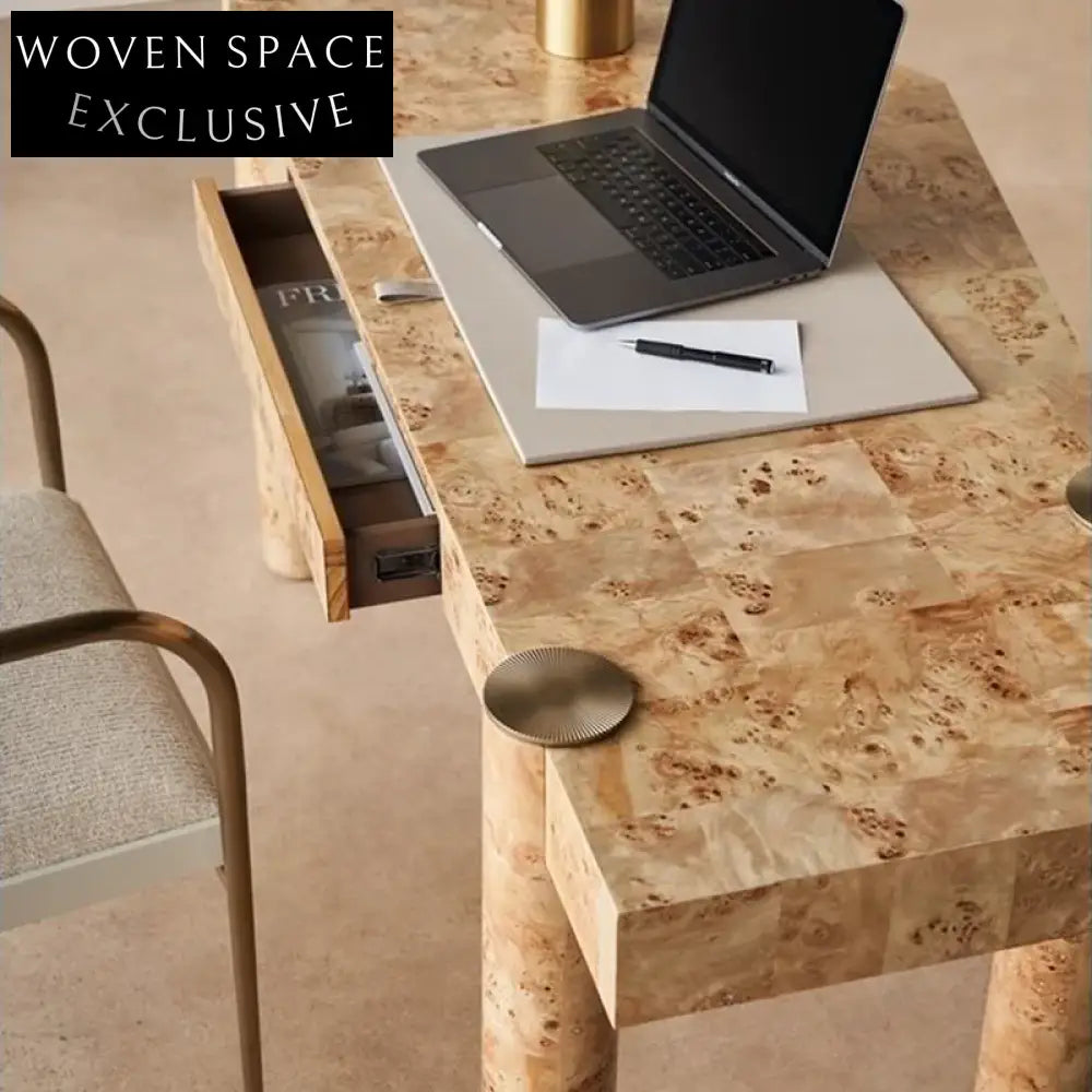 Unique Irregular Designer Executive Wooden Home Office Computer Writing Desk
