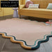 Unique Irregular Shaped Polyester Area Rug for Chic Living Room Bedroom
