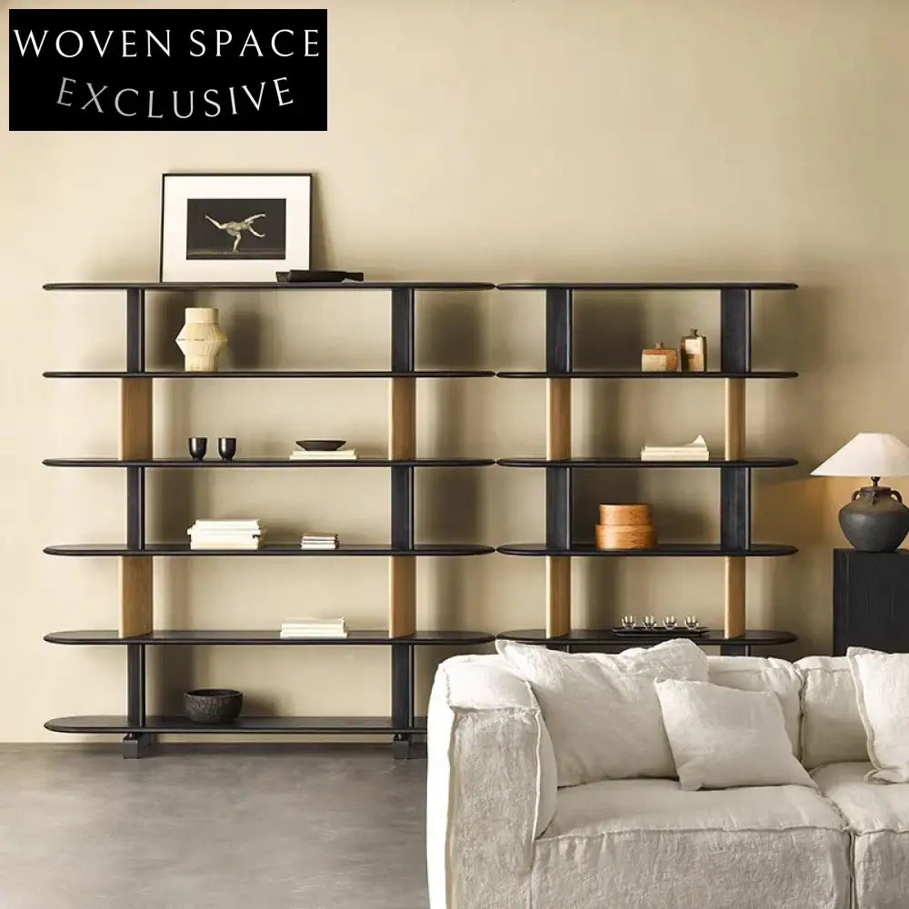 Unique Modern Ash Wood Bookshelf, Living Room Storage, Decorative Display Cabinet