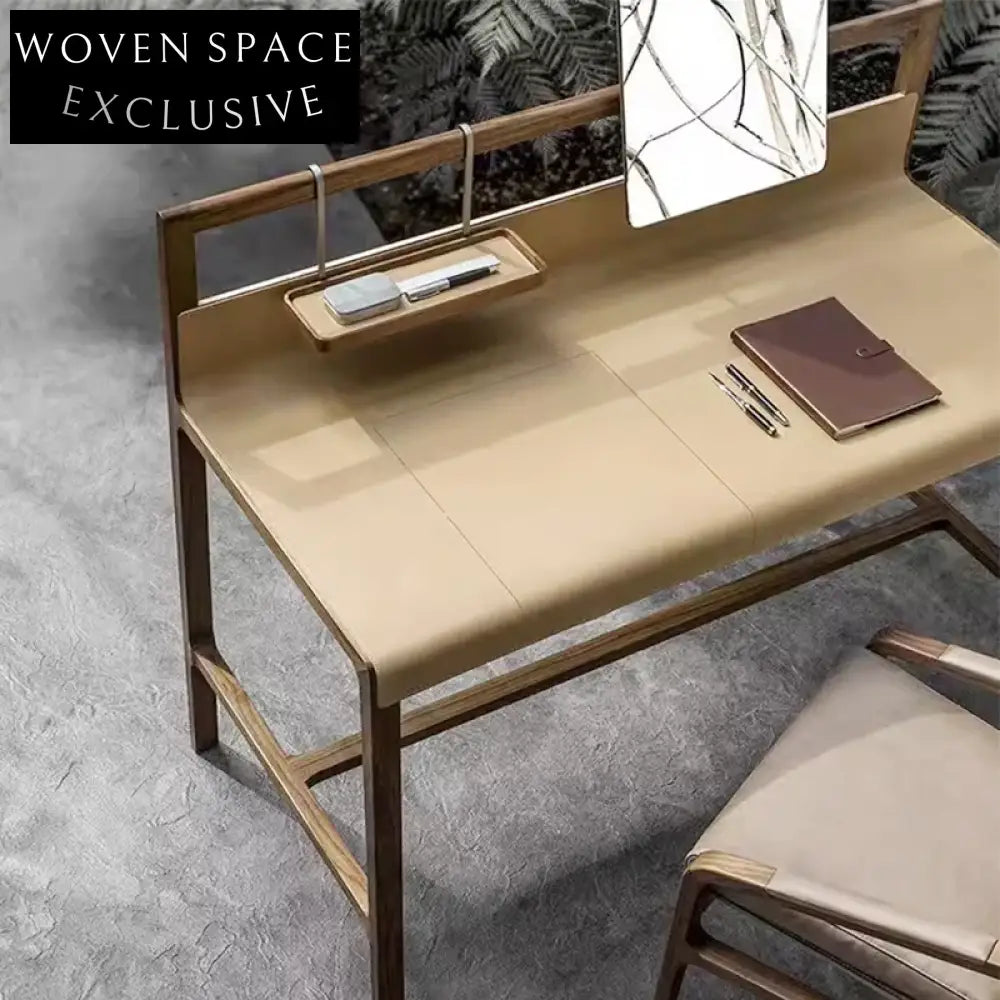 Unique Multi-functional Ash Leather Top Dressing Table for Home & Vanity